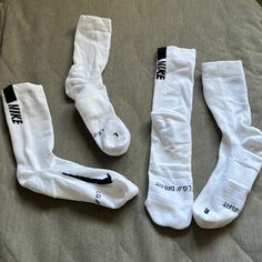 Nike Lg//Dri-Fit Socks. Only Wore One Pair Once, Practically Brand New. Given As A Gift Nike White Sports Socks, Nike White Sporty Socks, Casual White Nike Socks, Dri Fit Socks, Nike Socks, Nike White, White Nikes, Dri Fit, Nike Women