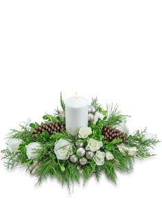 Starry Night - Village Floral Designs and Gifts White Taper Candles, Poinsettia Care, Get Well Flowers, White Pillar Candles, Christmas Flower Arrangements, Anniversary Flowers, Hand Flowers, Order Flowers Online, Star Of Bethlehem