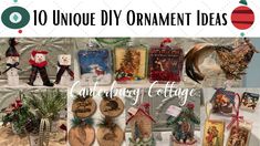 an assortment of christmas ornament ideas on display