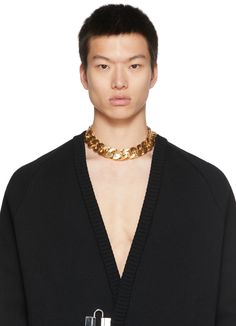 Find GIVENCHY Gold Medium G Chain Necklace on Editorialist. Hand-assembled logo hardware curb chain necklace in brushed and polished gold-tone brass. · Logo-engraved tab-slot fastening · L18 in Supplier color: Silvery Designer Gold Chain Necklace, Givenchy, Chain Necklace, Gold Tones, Chain, ? Logo, Gold, Color