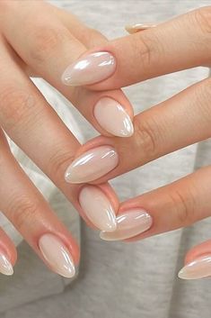 Chrome Milky Nails, Milky White Nails Chrome, Milky White Nails With Chrome, Milky Chrome Nails, Opi Milky White, Milky Nails Ideas, Milky White Nails With Glitter, Milky White Chrome Nails, Milky White Nails