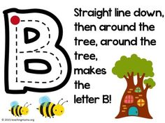 the letter b worksheet for children to learn how to write and draw letters