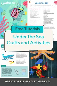 under the sea crafts and activities for kids to do with their own ocean animals, including fish