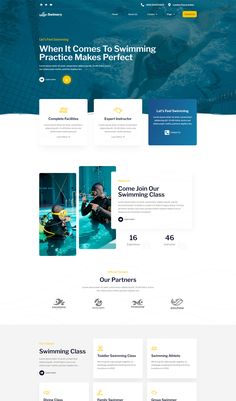 the website design for swimming school