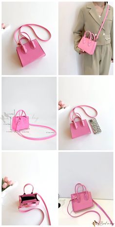 Bird in Bag – Set of 2 Womens Mini Fashionable Luminous Patent Leather Hand/Shoulder Bags with Change Purse – Versatile and Stylish – Bird in Bag Pink Square Satchel With Adjustable Strap, Pink Faux Leather Bag For Everyday Use, Pink Faux Leather Shoulder Bag For Everyday Use, Faux Leather Satchel With Mobile Phone Bag For Shopping, Pink Faux Leather Shoulder Bag For Daily Use, Everyday Pink Faux Leather Bag, Square Faux Leather Box Bag For Shopping, Pink Faux Leather Tote Shoulder Bag, Pink Faux Leather Shopping Shoulder Bag