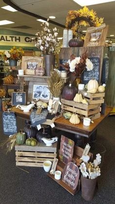 an assortment of pumpkins and gourds on display