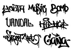 some type of graffiti font that is black and white