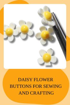 daisy flower buttons for crafting and sewing projects