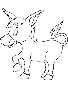 a cartoon donkey standing with its head turned to look like he is holding something in his hand