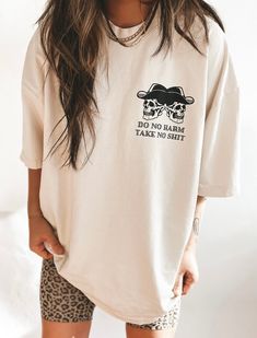 Do No Harm Cowboy Skelly Tee – We The Babes Site Banner, Babe Shirt, Photo Edits, Cute Shirt Designs, Tshirt Outfits, Oversized Tee, Unisex Style, Cute Shirts, Shirt Outfit