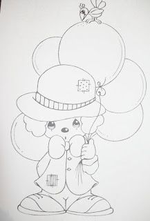 a drawing of a girl with balloons on her head