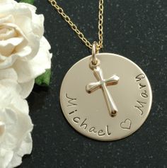 Personalized Gold charm necklace   Hand Stamped by divinestampings, $58.00 Personalized 14k Gold Spiritual Charm Necklaces, Personalized 14k Gold Spiritual Charm Necklace, Spiritual 14k Gold Personalized Charm Necklaces, Gold Personalized Spiritual Charm Necklaces, Customizable Gold Round Disc Charm Necklaces, Customizable Gold Round Disc Charm Necklace, Personalized Spiritual Rose Gold Charm Necklaces, Personalized Gold Spiritual Jewelry And Charms, Engraved 14k Gold Filled Round Pendant Charm Necklace