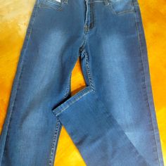 Medium Blue Fades In Middle, Brand New Runs True To Size, 39' Seam, Very Little Stretch, Functional Back And Front Pockets, Zipper American Bazi Jeans, Straight Leg Denim, Medium Blue, Denim Jeans, Straight Leg, Women Jeans, Zipper, Women Shopping, Blue