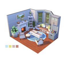 Case The Sims 4, Sims 4 Loft, Casas The Sims Freeplay, Sims4 House, Sims Inspiration, Sims Houses, The Sims 4 Pc