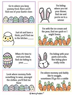 an easter poem for kids with pictures of eggs, carrots and bunny ears on them