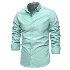 Brand Name: AIOPESONOrigin: CN(Origin)Material: COTTONApplicable Scene: CasualShirts Type: Casual ShirtsSleeve Length(cm): FullStyle: CasualApplicable Season: Spring and AutumnCollar: Turn-down CollarClosure Type: Single BreastedSleeve Style: RegularModel Number: 19014Fabric Type: BroadclothPattern Type: Solid1: camisa masculina2: camisa social masculina3: camisas de hombre4: camisa hombre5: chemise hommematerial: 100% cotton Green Slim Fit Collared Shirt, Green Slim Fit Button-up Shirt, Casual Slim Fit Green Shirt, Casual Dress Shirt With Solid Color And Casual Collar, Casual Green Slim Fit Shirt, Green Slim Fit Casual Shirt, Casual Collar Cotton Dress Shirt For Summer, Green Casual Button-up Dress Shirt, Casual Green Button-up Dress Shirt