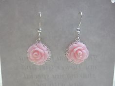 Rose Filigree Earrings, Rose Earrings, Wire Earrings, Flower Girl Earrings, Bridesmaid Earrings, Wedding Earrings, Birthday Gift by BuyMeBling on Etsy https://www.etsy.com/listing/206707432/rose-filigree-earrings-rose-earrings Elegant Pink Flower Earrings In Sterling Silver, Elegant Pink Sterling Silver Flower Earrings, Pink Rose Design Flower Earrings For Party, Pink Sterling Silver Flower Earrings For Gift, Pink Sterling Silver Flower Earrings As Gift, Handmade Rose Flower Earrings For Wedding, Handmade Rose Earrings For Wedding, Delicate Pierced Bridal Earrings As Gift, Delicate Pink Pierced Earrings