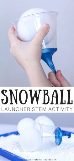 Winter physics and STEM! Get the kids designing, engineering, testing and exploring physics with easy to make snowball launcher winter STEM activity! Hands on STEM with a little bit of gross motor fun! Try our inexpensive science and STEM for a stuck inside kind of day. Snow Themed Stem Activities, Physical Education Stem Activities, Snow Themed Party Games, New Years Day Activities For Kids, Winterfest Decorations, Prek Stem Activities, Winter Stem Activities For Kids, New Years Activities For Kids, Snowball Launcher