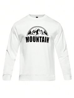 White  Collar Long Sleeve Fabric Animal,Graphic,Letter  Embellished Non-Stretch  Men Outdoor Apparel Long Sleeve Sweatshirt With Letter Print For Outdoor, Outdoor Long Sleeve Sweatshirt With Letter Print, Long Sleeve Letter Print Sweatshirt For Outdoor, White Long Sleeve Sweater With Letter Print, Casual Sweatshirt With Letter Print For Outdoor, Casual Sweatshirt With Letter Print For Outdoor Activities, Casual Letter Print Sweatshirt For Outdoor Activities, Casual Long Sleeve Sweater For Outdoor Activities, Casual Outdoor Sweater With Letter Print