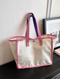 BagForLove - 2023 Womens Large Canvas Tote Bag - Casual, Spacious, and Stylish Product Description Color Pink Pattern Type Colorblock Bag Size Small Type Shoulder Tote Bag Material Polyester Composition 100% Polyester Size Chart INCH CM Bag Length Bag Width Bag Height Handle Height 13 inch 3.5 inch 10.6 inch 8.7 inch Bag Length Bag Width Bag Height Handle Height 33 cm 9 cm 27 cm 22 cm Details Pictures Similar Products h2 { text-align: center; } /* æ¢è¡ */ li{ white-space: normal; word-break: break-all; word-wrap: break-word; } .red-box { width: 100%; display: flex; flex-direction: row; flex-wrap: wrap; justify-content: center; } .red-box > div { width: 190px; height: 250px; margin: 10px; } .red-box > div > a > img { width: 190px; height: 250px; } .size-box { width: 100%; margin: auto; wh Casual Square Canvas Bag For Errands, Trendy White Canvas Bucket Bag, Pink Casual Canvas Shoulder Bag, Pink Canvas Casual Bags, Summer Canvas Bag With Large Capacity For Errands, White Canvas Bag For Summer Errands, White Bags With Pockets For Shopping, Trendy Canvas Bag For Errands, Large Capacity Canvas Bag For Summer Errands