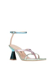 leather, laminated effect, no appliqués, multicolor pattern, leather lining, buckling ankle strap closure, square toeline, spool heel, rubber sole, contains non-textile parts of animal origin , Color: Acid green , Size: 9 Spool Heel, Ankle Strap, Womens Sandals, Buckle, Textiles, Sandals, Square, Heels, The Originals