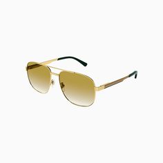 Shop Gucci Men's Navigator Frame Sunglasses at Tops and Bottoms USA. Enjoy free shipping on All over the USA. Style: GG1223S-001, Color: Gold Luxury Aviator Shield Sunglasses With Gradient Lenses, Designer Aviator Sunglasses With Tinted Lenses, Luxury Polarized Aviator Shield Sunglasses, Luxury Aviator Shield Sunglasses With Uv Protection, Luxury Square Frame Sunglasses With Uv Protection, Luxury Uv Protection Square Frame Sunglasses, Gucci Gold Aviator Sunglasses, Gucci Aviator Sunglasses In Gold, Luxury Anti-reflective Wayfarer Sunglasses