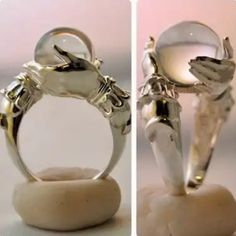 Hands Holding Crystal Ball Ring - Costume Jewelry (Nwt) Silver Plated. Hands Holding Clear Crystal Ball. No Call Outs Creative Plating, Crystal Ball Ring, Rings Jewelry Simple, 15 Rings, Rings Aesthetic, Anniversary Jewelry, Jewelry Model, Engagement Jewelry, Ring Engagement