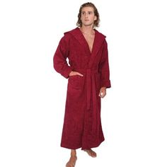 Are you looking for a true thick full-length Turkish terry cotton bathrobe? This Men's Hood's Full Ankle Length Hooded Turkish Cotton Bathrobe is designed for customers looking for a high-quality made of premium Turkish cotton. Winston Porter Size: L, Color: Burgundy | Winston Porter Bulloch Terry Cloth Male Ankle Bathrobe w / Hood 50.0 W in red / grayCotton Blend / 100% Cotton in Burgundy | Wayfair Linen Bathrobe, Bath Robes For Women, Mens Hooded, Women Maxi, Sleepwear Robe, Terry Cloth, Shawl Collar, Women Lingerie, Ankle Length