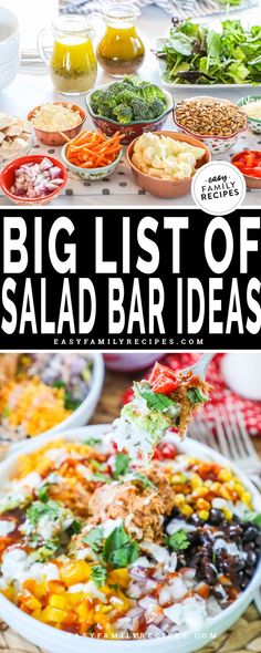 the big list of salad bar ideas