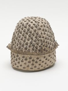 Man's At-home Cap | LACMA Collections Embroidery Metallic, Historic Embroidery, Extant Garments, 17th Century Clothing, English Clothes, English Embroidery, 1700 Fashion