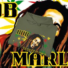 CHECK OUT MY SHOP FOR MORE BOB MARLEY APPAREL. FAST SHIPPING. MADE AND SHIPPED FROM USA.  Bob Marley Hoodie Sweatshirt, Rasta hoodie, reggae music hoodie,Jamaica, kingston  unisex heavy blend hooded sweatshirt is relaxation itself. Made with a thick blend of cotton and polyester, it feels plush, soft and warm, a perfect choice for any cold day. In the front, the spacious kangaroo pocket adds daily practicality while the hood's drawstring is the same color as the base sweater for extra style poin Casual Green Hoodie For Fan Merchandise, Green Casual Hoodie For Fan Merchandise, Bob Marley Fashion, Rasta Sweater, Bob Marley Shirt, Bob Marley Hoodie, Bob Marley Graphic Tee, Reggae Music, Bob Marley