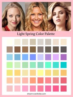 Light Spring Color Palette and Wardrobe Guide – Dream Wardrobe Spring Palette, Spring Color Palette, Spring Color