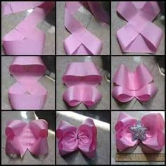 step by step instructions on how to make an origami bow