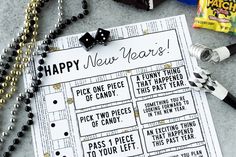 a new year's party game with dices and candy