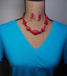 "Up To 20x30mm AAA Red Coral Branch Slices and .925 Sterling Silver Beading and Clasp Necklace and Earrings handcrafted by me, \"Limpin' LIzard\". This 925 Silver Super Magnetic Clasp Necklace is 18 \" inches long but can be made longer or shorter if buyer prefers, no charge. Earrings have Silver French Wire posts but also available are Silver Leverback posts, Silver Hoops, or Clips if you don't have pierced ears. All materials are guaranteed to be real and your money back if not pleased. Please Red Sterling Silver Necklace With Matching Earrings, Silver Statement Necklace, Silver Necklace Statement, Clasp Necklace, Ruby Necklace, Free Earrings, Silver 925 Necklace, French Wire, Be Real