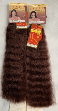 100% Human Hair for Braiding by Janet Collection! New with tag! Style: S/F/Bulk 22"A color: 33 Length: 22" This is a bundle deal.  You will receive 2 packs of this hair. Rare, hard to find extra-long human braiding hair! Wet and wavy style, looks and feels very natural and soft to touch!  All sales final. Please ask questions before buying.  Free shipping and insurance included, and receiver signage required upon delivery. Wet N Wavy Braids, Color 30 Hair, Wet And Wavy Micro Braids Styles, Wet And Wavy Braids, Wet And Wavy Micro Braids, Human Hair Braids Wet And Wavy, Human Hair Braids, Janet Jackson Velvet Rope Hair, Janet Collection Crochet Hair