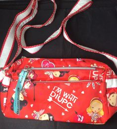 Harajuku Bag Crossbody Messenger Dolls Bag Red. Harajuku Bag, Sewing Projects, Harajuku, Lunch Box, Dolls, Sewing, Red