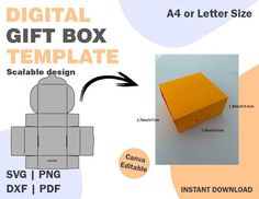 an image of a gift box template with instructions