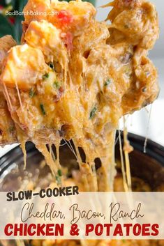 slow cooker cheesy bacon ranch chicken and potatoes