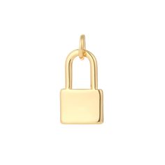 Unlock your love with the Kole Lock Charm. This unique charm symbolizes an unbreakable bond, representing eternal love. Keep your loved ones close to your heart forever. Don't miss out on this must-have addition to your jewelry collection! gold plated size 14mm x 8mm nickel and lead free Classic Gold Lock Jewelry, Classic Gold Jewelry With Lock Detail, 14k Gold Charms For Everyday Wear, Nickel-free Yellow Gold Charms For Everyday, Everyday 14k Gold Charms, Classic Gold Charms For Anniversary, Everyday Engraved Yellow Gold Charms, Classic Yellow Gold Charms For Gift, Classic Yellow Gold Charms For Gifts