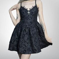 Steampunk dress: an elegant influenced gothic dress trimmed with majestic lace. Type : mini gothic dress Color: Black Composition: Brocade, polyester silhouette: A-line dress Choose your dress size carefully with the chart below. The dress is quite small. If you are between two sizes, take the larger one. Unit: inch Step into timeless elegance with our Black Victorian Steampunk Dress, a nod to the refined charm of the Victorian era. Explore our Edwardian dresses in our exquisite collection. Dive Gothic A-line Mini Dress For Party, Gothic A-line Mini Dress For Night Out, Gothic Mini Length Party Dress, Gothic Dresses With Lace Trim For Evening, Gothic Lace Dress For Party, Gothic A-line Party Mini Dress, Gothic Lace Trim Dresses For Evening, Gothic Evening Dresses With Lace Trim, Gothic Mini Length Dress For Costume Party