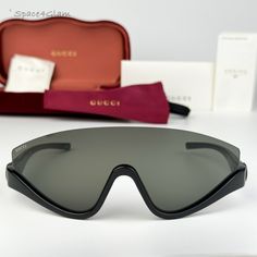 Brand New Gucci Gg1650s 001 Black Grey Unisex Shield Mask Sunglasses Gg 1650s Same/Next Day Free Shipping! No Offers Accepted. Final Price! Don't Miss Out, Shop Now! 100% Authentic & Brand New! Brand: Gucci Model Number: Gg1650s / Gg 1650s Color Code: 001 Gender: Women / Unisex Frame Shape: Shield / Mask Frame Color: Black Frame Material: Injected Plastic Frame Type: Half Rim Lens Color: Grey Lens Material: Bio-Nylon Uv Protection: Category 3 Size: 99x1x110 100% Uv Protection! Made In Japan Full Gucci Designer Shield Sunglasses With Uv Protection, Designer Black Shield Sunglasses With Uva Protection, Luxury Black Shield Sunglasses For Outdoors, Luxury Black Shield Sunglasses With Uv Protection, Luxury Black Shield Sunglasses For Outdoor, Designer Black Sunglasses With Uva Protection, Luxury Black Sunglasses For Outdoor, Casual Black Gucci Shield Sunglasses, Black Gucci Shield Sunglasses With Mirrored Lenses