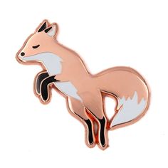 Jumping Fox Enamel Pin - Etsy Jumping Fox, Drawing Accessories, Scratch Art, Painting Accessories, Number Stickers, Sticker Patches, Pins And Patches, Back To Nature, Copper Plated