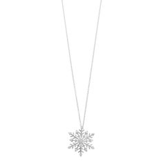 Get set for the winter style in this 1/4 Carat T.W Diamond Snowflake Pendant Necklace. Get set for the winter style in this 1/4 Carat T.W Diamond Snowflake Pendant Necklace. Chain type: cable Metal: sterling silver Finish: polished Pendant size: 21 X 18 MM Packaging: boxed Necklace length: 18 in. Plating: rhodium, 14k gold flash plated, 14k rose gold flash platedDIAMOND DETAILS Total weight: 1/4 ct. Shape: round Setting: prong Size: 18". Color: White. Gender: female. Age Group: adult. Snowflake Necklace, Winter Jewelry, Snowflake Pendant, Christmas Necklace, Book Jewelry, Necklace Box, Diamond Pendant Necklace, Necklace Chain, Necklace Length