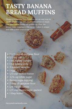 a recipe for tasty banana bread muffins