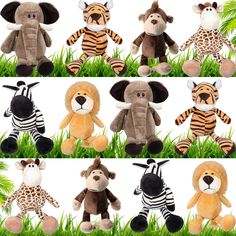 PRICES MAY VARY. Assorted Plush Animal Toys Set: you will receive 12 pieces cute plush animal for kids, including lion, elephant, zebra, giraffe, tiger and monkey; Sufficient quantity and various styles can easily meet your various needs; Note:The product is vacuum packed and needs to be placed for about 2 hours to recover Suitable Size: the lion is approx. 4.8 x 4.12 x 11.8 inches; Zebra is approx. 4.81 x 3.91 x 11.8 inches; Deer is approx. 4.72 x 3.92 x 11.81 inches; Tiger is approx. 3.55 x 4. Sleepover Business, Cr Ideas, Zoo Animal Party, Wild Kratts, Jungle Baby Shower Theme, Jungle Party, Jungle Animal, Teddy Bear Stuffed Animal