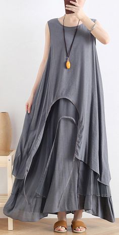 Dress Santai, Cotton Dress Outfit, Linen Gown, Brown Sweater Dress, Loose Summer Dress, Fall Sweater Dress, Model Outfit, Summer Black Dress, Cotton Linen Dresses