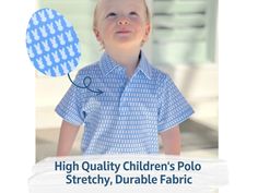 "High Quality Easter Toddler/Kid Short Sleeve Polo ------------------------         Details ------------------------ -Moisture-wicking performance fabric made of 92% polyester and 8% spandex! -UPF 40+ sun protection -Machine wash cold and hang dry or tumble dry  ------------------------           Sizes ------------------------           Height           Weight                 Neck          Chest        Waist 2T              33-36\"           27.5-30.5lbs        10\"              20.5\"         2 Stretch Playful Tops For Playtime, Playful Stretch Tops For Playtime, Playful Collared Blue Tops, Casual Fitted Tops For Playtime, Playful Blue Collared Top, Cute Fitted Blue Shirt, Playful Stretch Blue Top, Fitted Casual Shirt For Playtime, Casual Stretch Tops For Playtime