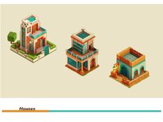 three different types of buildings in the game