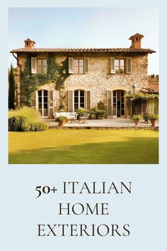 Classic Italian stone house with climbing ivy and manicured lawn. Italian Exterior House, Italian Stone House, Italian Farmhouse Exterior, Italian Houses Exterior, Italian Homes Exterior, Italian House Exterior, Italian Home Exterior, Italian Stone, Stone Exterior Houses